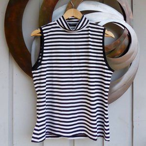 Sleeveless striped stretchy Jersey Top, Size L